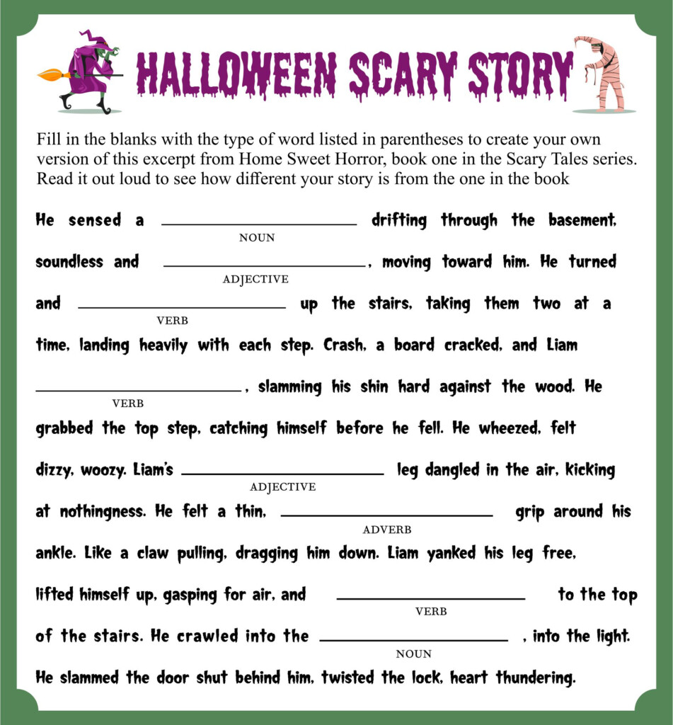 10 Best Halloween Mad Libs Story Printable Printablee