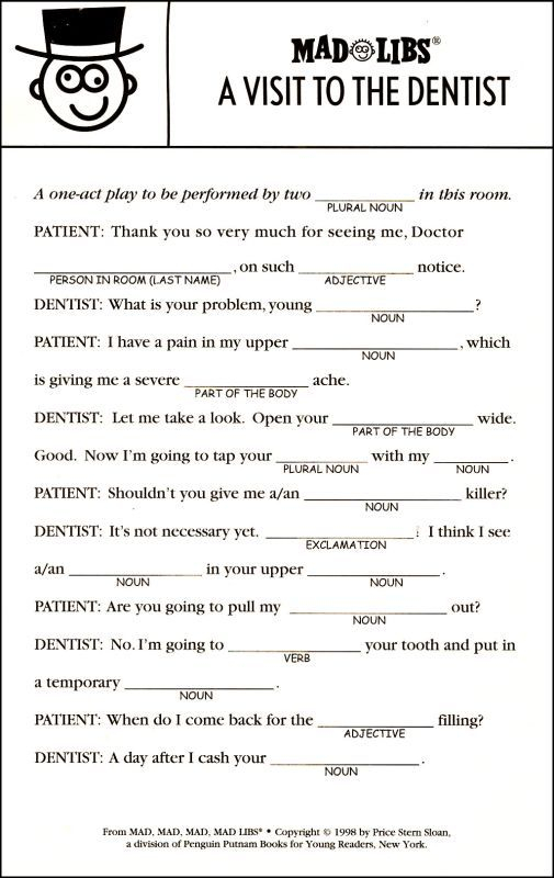 13 Best Mad Libs Printables Images On Pinterest English Language Mad 