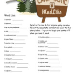 8 Best Images Of Camping Mad Libs Printable Free Printable Camping