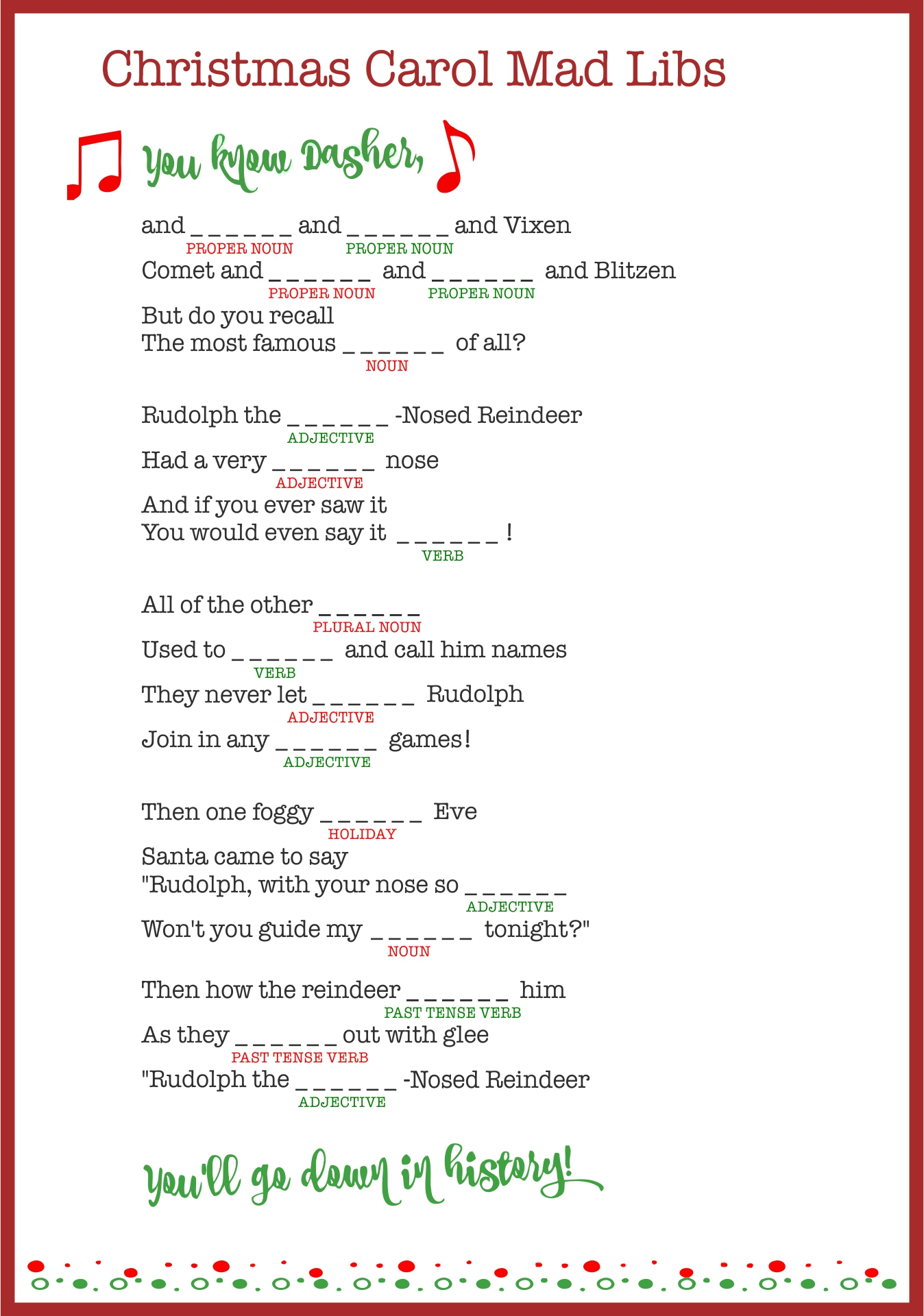 8 Best Printable Christmas Carol Mad Libs Printablee