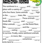 Animal Mad Libs For Kids Rainforest Animals Rainforest Rainforest Games