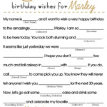 Birthday Mad Libs