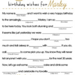 Birthday Mad Libs