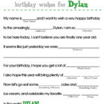 Birthday Party Mad Libs