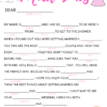 Bridal Shower Mad Libs Bridal Shower 101