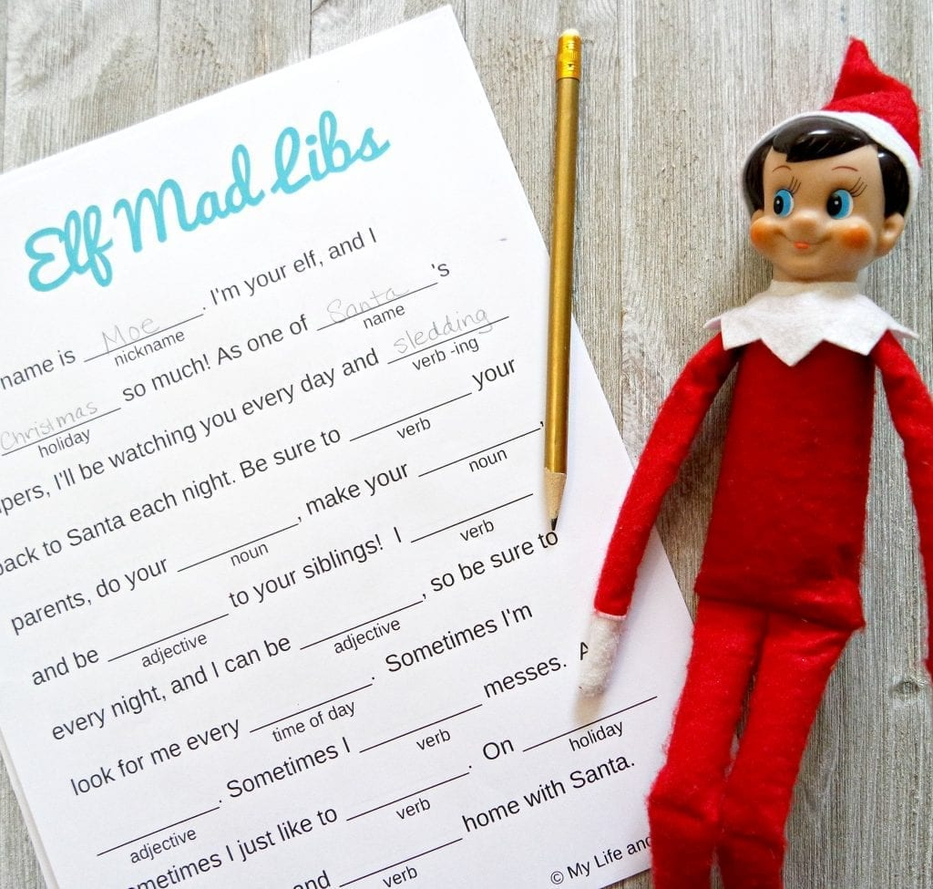 Christmas Elf Mad Libs My Life And Kids