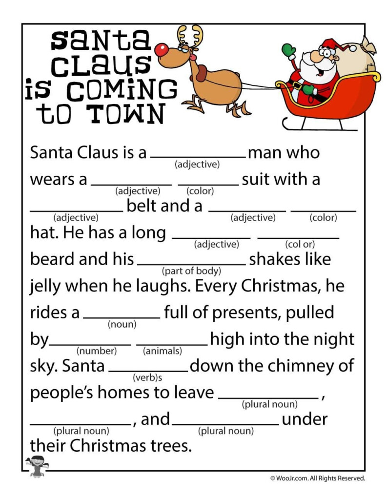 Christmas Mad Libs Printable Free Free Printable A To Z