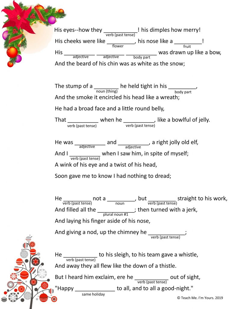 Christmas Mad Libs Printable Teach Me I m Yours 