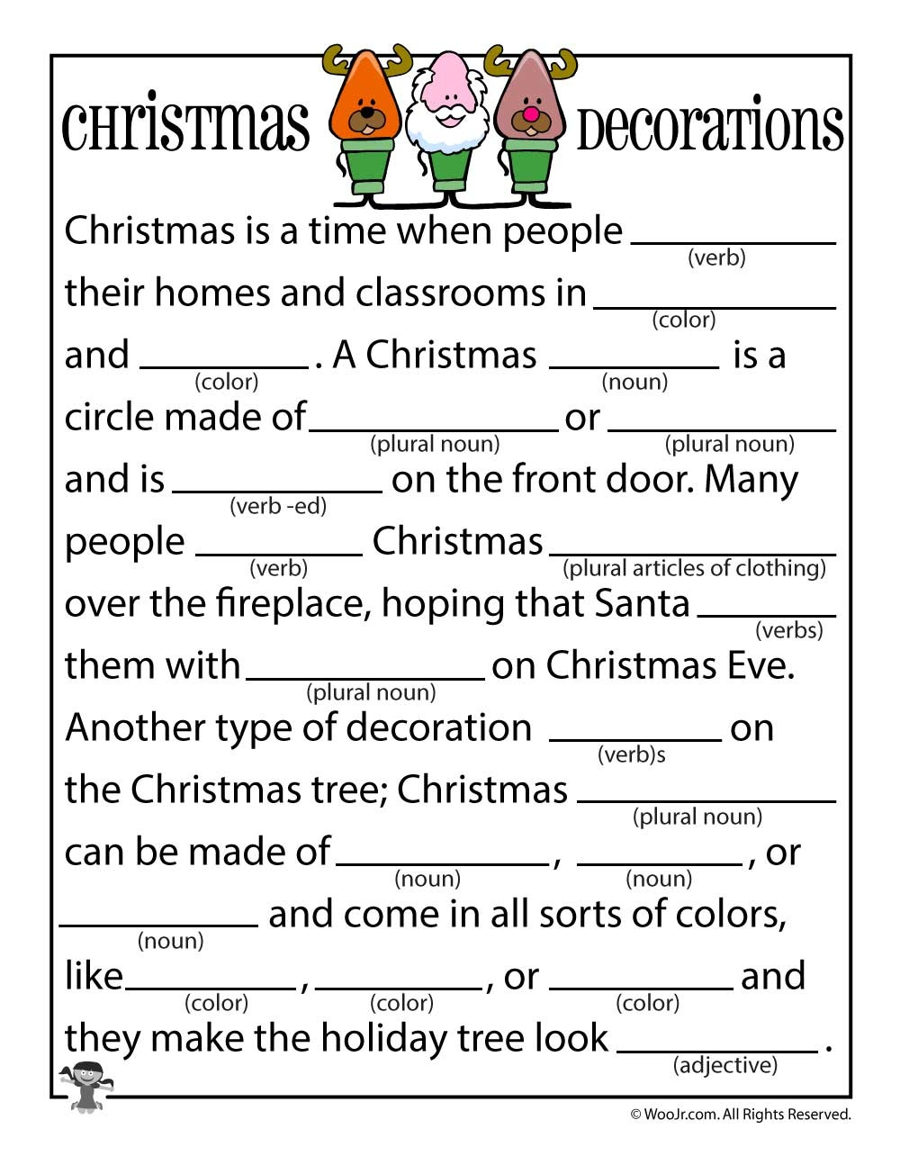 Christmas Mad Libs Woo Jr Kids Activities Mad Libs Online 