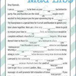 Custom Lingerie Mad Libs Wedding Bridal Shower Bachelorette