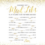 ENGAGEMENT PARTY GAME Mad Libs Game In Gold Glitter Etsy