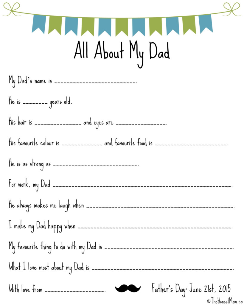 Father s Day Mad Libs Free Printables Day Work Diy Father