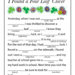 Four Leaf Clover Printable Mad Lib Woo Jr Kids Activities St