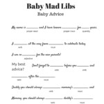 FREE Baby Shower Mad Libs Template Baby Shower Ideas 4U
