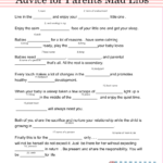 Free Printable Baby Shower Mad Libs Advice For The Parents