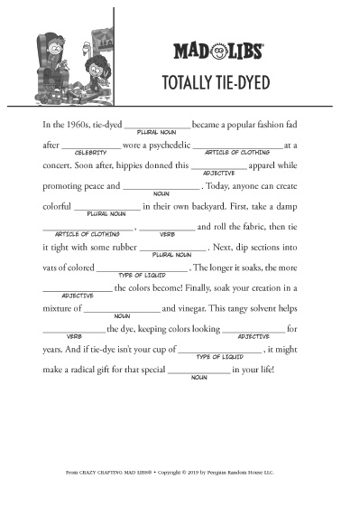 Free Printable Mad Libs For 3rd Graders