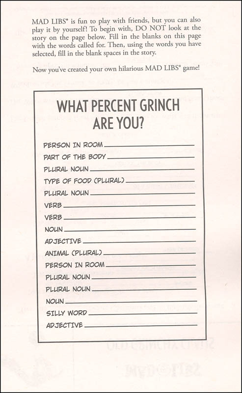 Grinch Mad Libs Penguin Young Readers 9781524788711