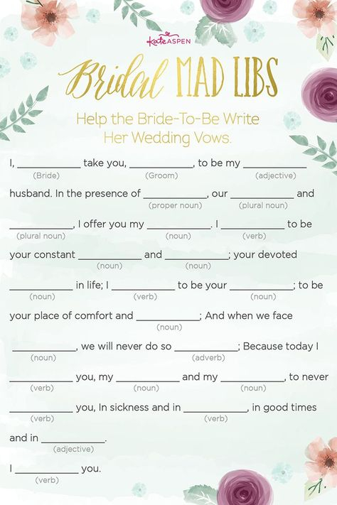 In This Extra Special Version Of Mad Libs Each Guest Will help The 