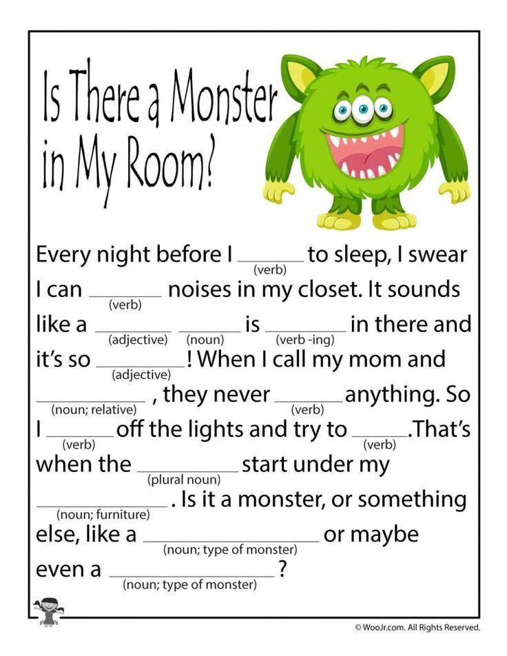 Is there a monster in my room Mad Libs Halloween Mad Libs 