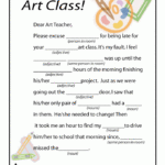 Mad Lib Worksheets Art Class Art Classroom Management Art