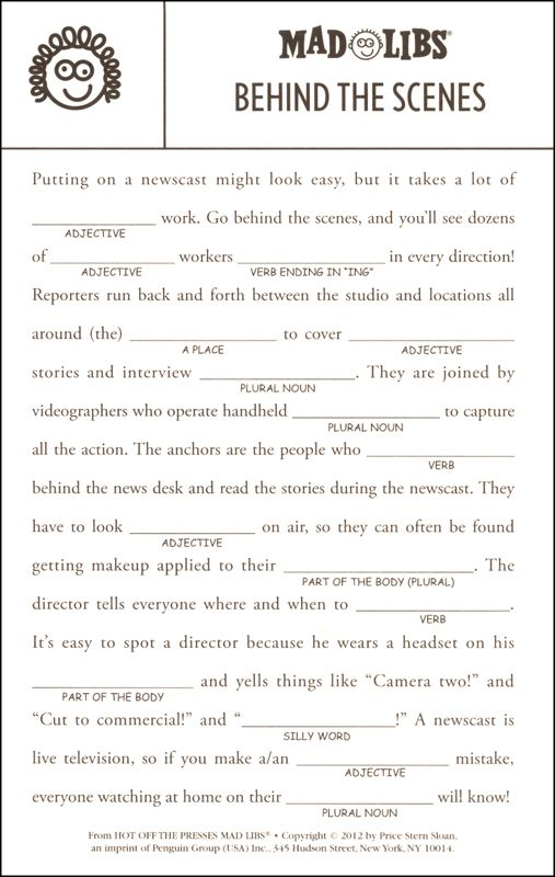 Mad Libs Funny Mad Libs Printable Mad Libs