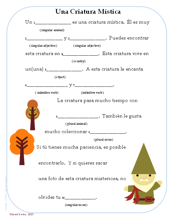 Mad Libs In Spanish Printables Funny Mad Libs Printable Worksheets 