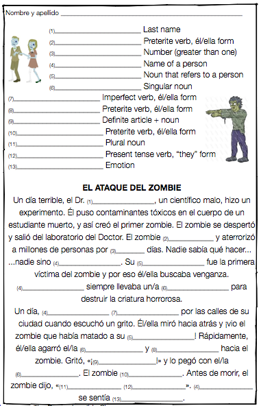 Mad Libs The Comprehensible Classroom Spanish Classroom Activities