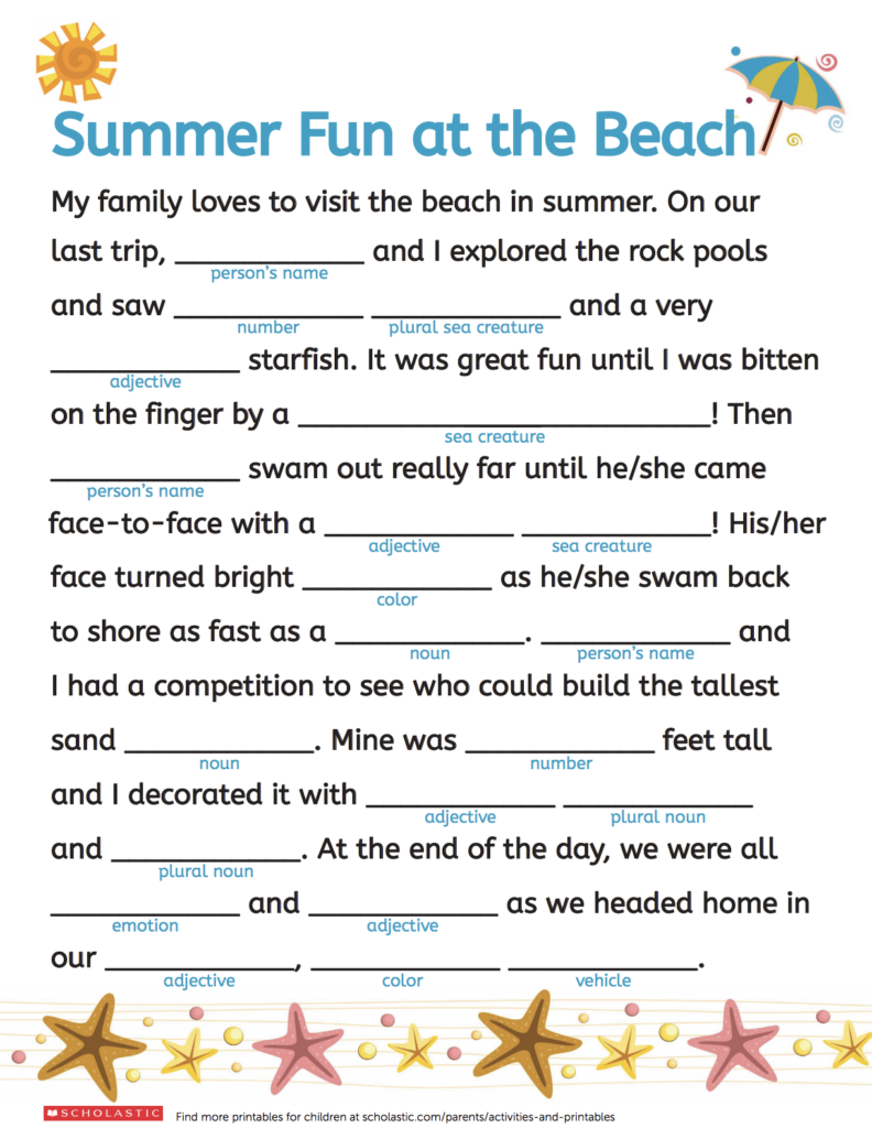 Mad Libs Vacation Answers Yoktravels