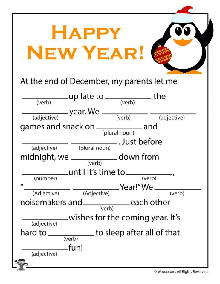 New Years Ad Libs Printable Games Fun Printables For Kids New Years 