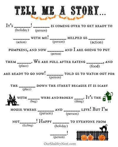 Scary Halloween Mad Lib For Adults Halloween Mad Libs Halloween 