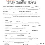 Silly Summer Goals Mad Lib Scholastic Parents