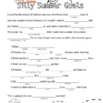 Silly Summer Goals Word Fill In Kids Mad Libs Mad Libs Summer Goals
