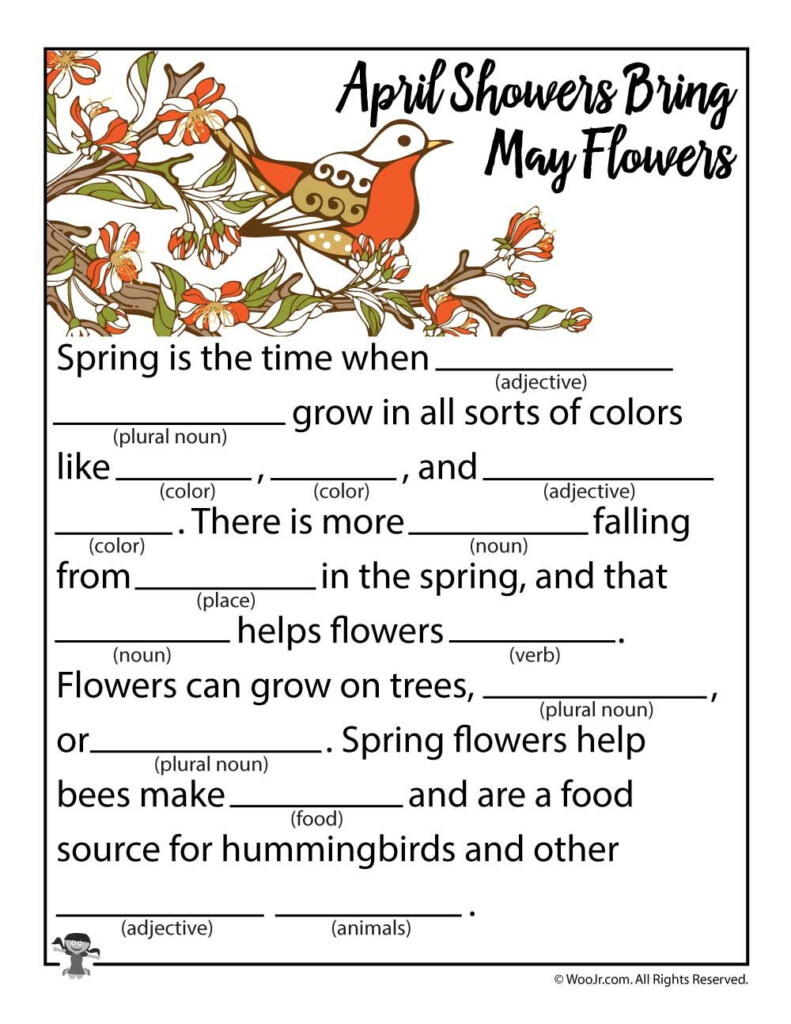 Spring Ad Libs Word Games Word Family Worksheets Mad Libs Teaching Fun