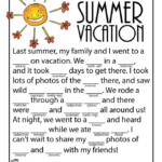 Summer Mad Libs For Kids Printable First Grade Tedy Printable Activities