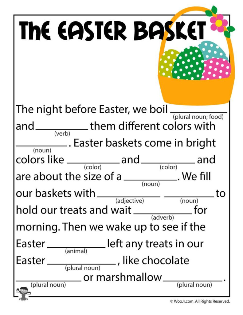 The Easter Basket Printable Mad Lib Woo Jr Kids Activities Easter 