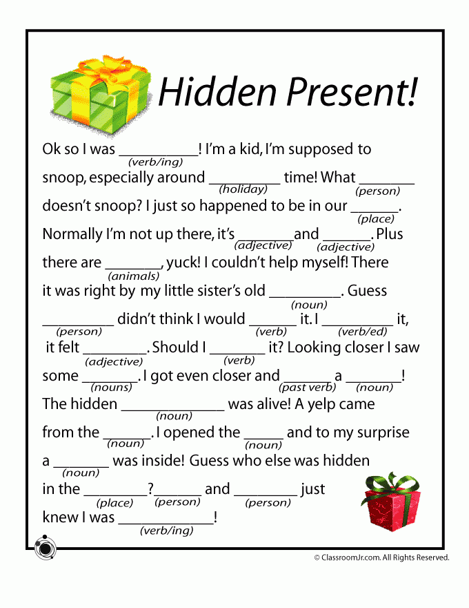 This Holiday MadLibs Is A Fun Thing For Kids To Do While Waiting There 