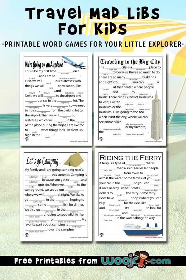 Travel Mad Libs For Kids Printable Mad Libs Mad Libs Road Trip With 