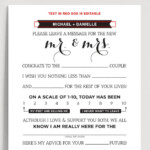 Wedding Mad Libs Printable Template Kraft Sign Mr And Mrs Etsy