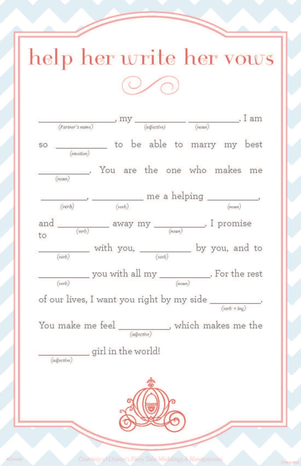 Printable Mad Lib Wedding Vows - Printable Mad Libs