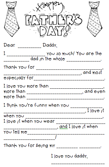 What The Teacher Wants Father s Day Mad Libs